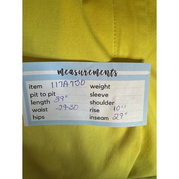 2/$30 Talbots 8 Yellow Chartreuse Relaxed Chino Pants - Picture 15 of 16